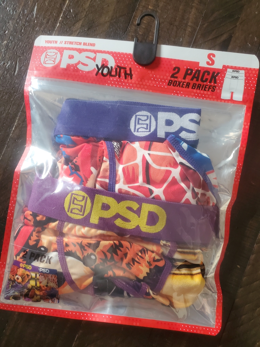 PSD Kids 2-Pack Boxer Briefs - Purple, Red, Yellow, Blue